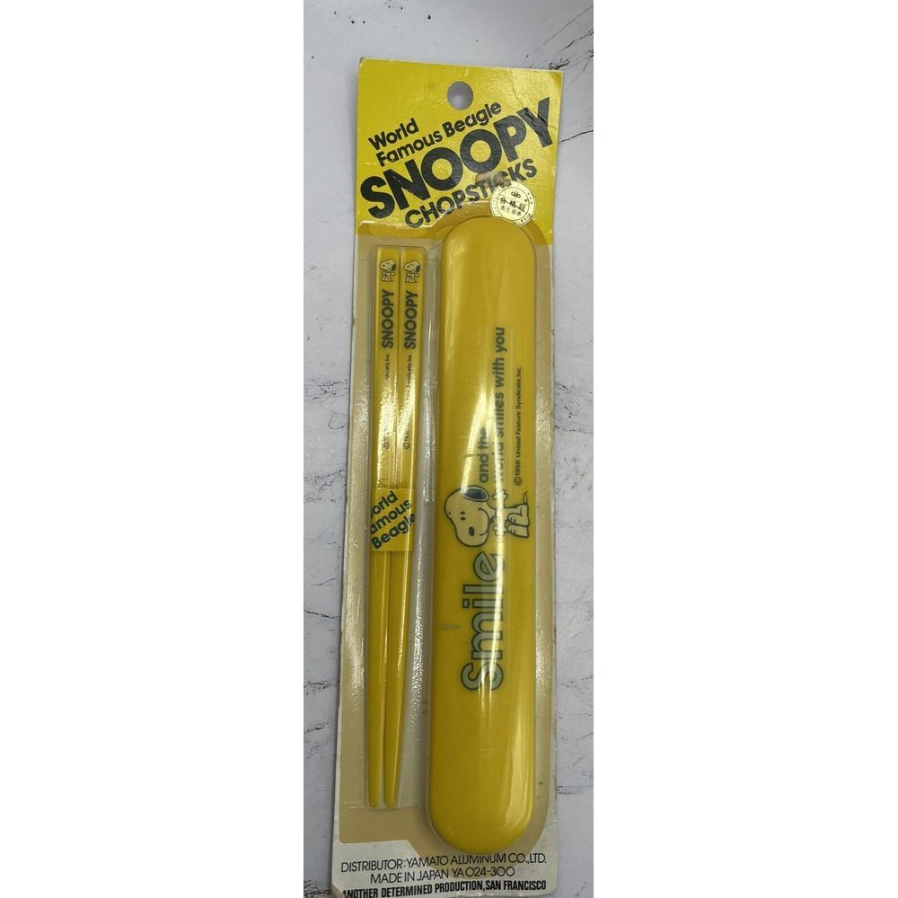 Vintage 1958 Snoopy Yellow Chopsticks In Original Packaging Brand New
